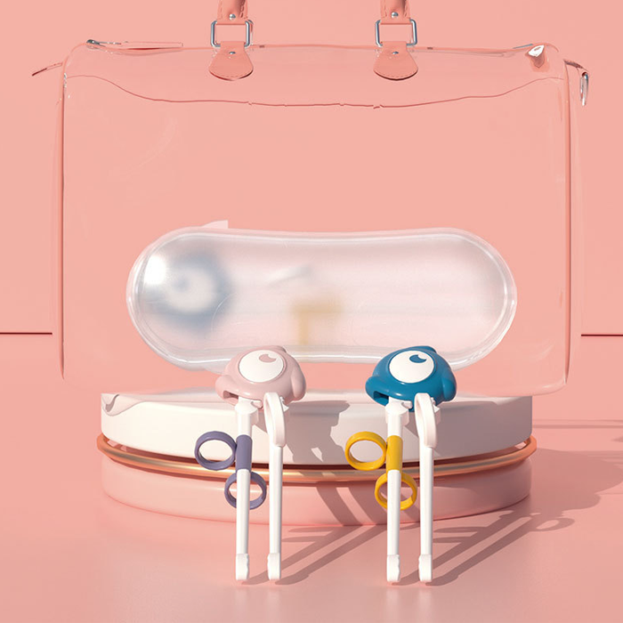 색상은 핑크와 블루 두 가지 색상으로 제작되어 있습니다. <중국구매대행 추천 교정, 보조 연습용 젓가락>