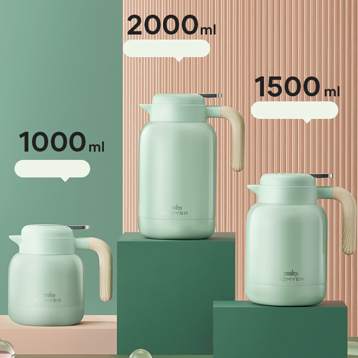 용량은 세 가지로 1000ml, 1500ml, 2000ml 입니다. <중국구매대행 추천 스테인리스 주전자>