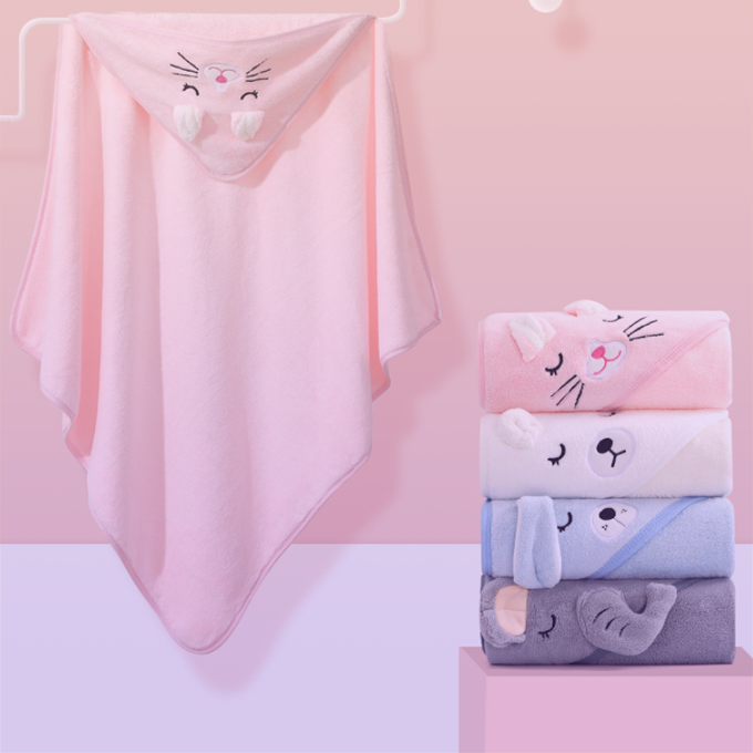 색상과 캐릭터는 핑크 토끼와 화이트의 곰, 블루의 강아지, 그레이의 꼬끼리 등이 있습니다. <중국구매대행 추천 어린이 샤워타월>