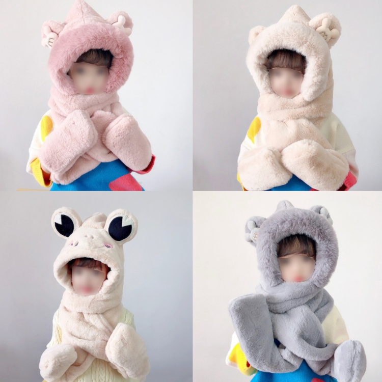 얼굴과 목 뿐 아니라 손까지 목도리안에 넣을 수 있어 정말 따뜻합니다. <알리바바구매대행 추천 어린이 모자목도리>