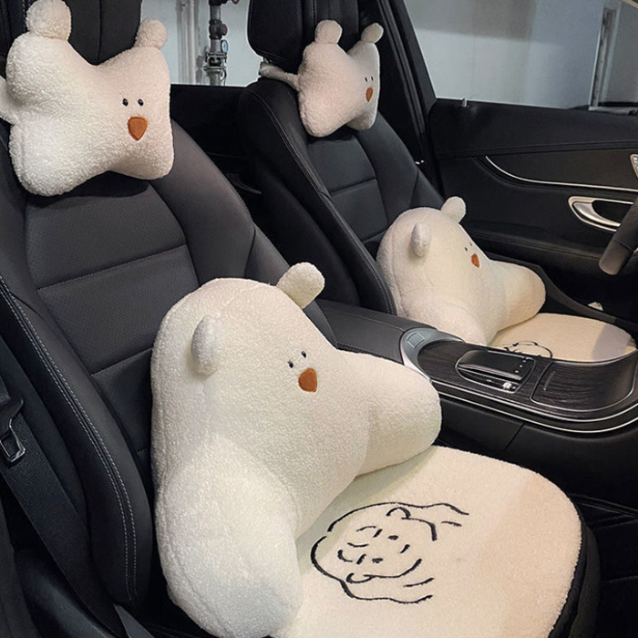 너무 귀엽고 포인트가 되어주는 허리, 목 쿠션세트입니다. <알리바바구매대행 추천 차량용 허리,목 쿠션세트>